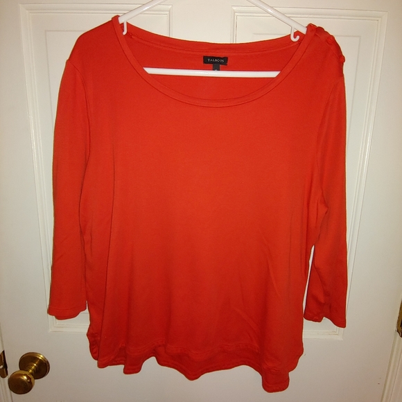Talbots Tops - Talbots 3/4 sleeve t-shirt, orange, XL